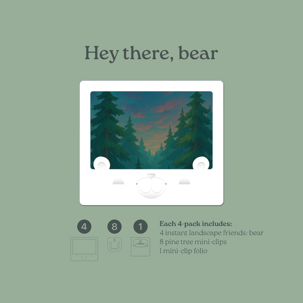 Instant Friends Bear Landscape Frame 4-pack