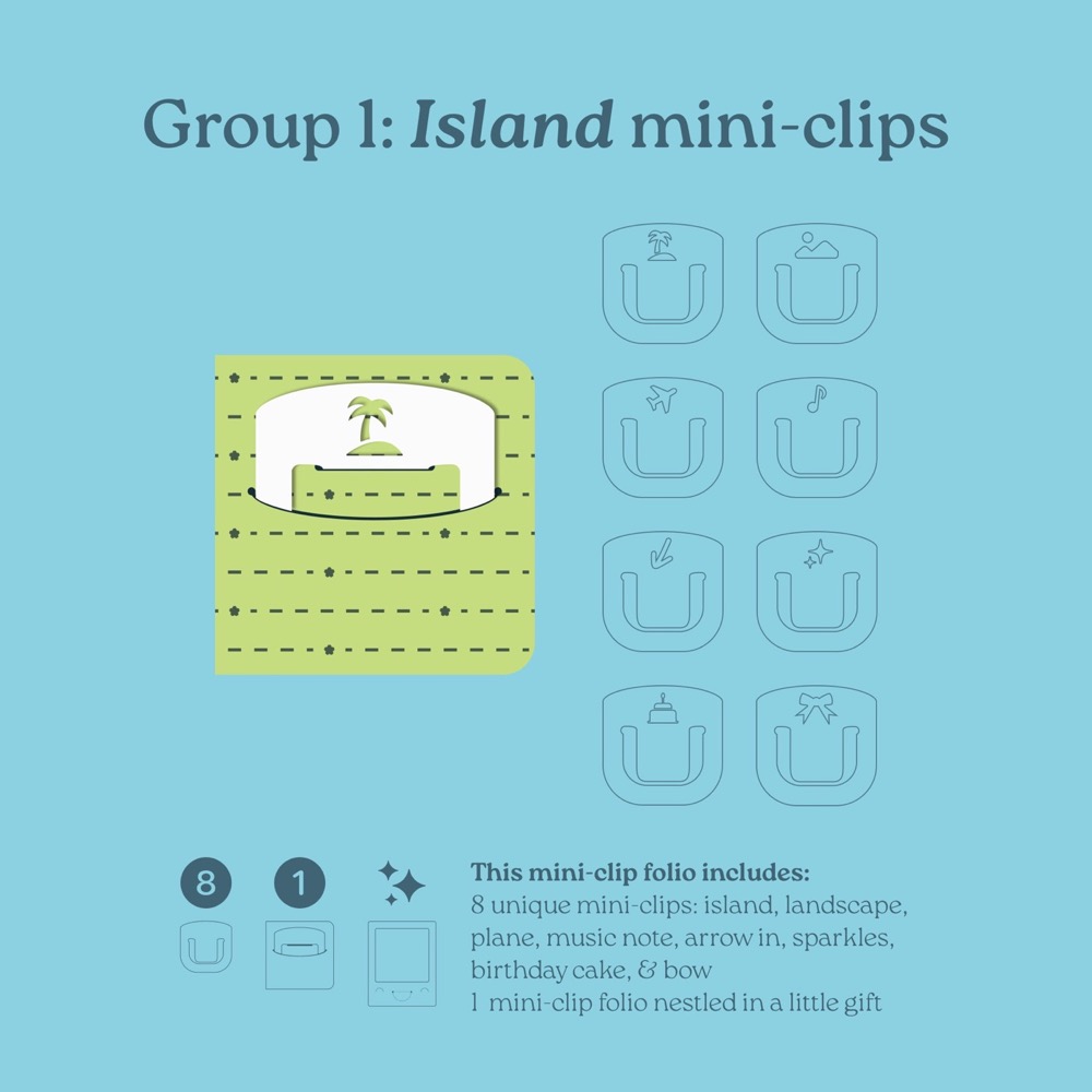 Mini Clip Series 1 Folio - Group 1 "Island" 8-clip pack, view 2